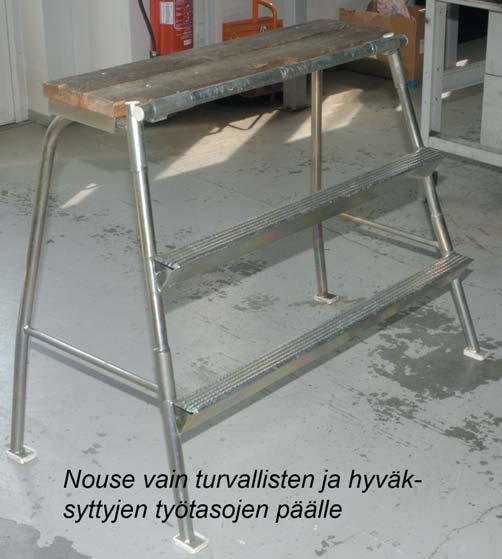 Nojatikkaita saa käyttää vain kertaluontoisiin, lyhytaikaisiin töihin. A-tikkaat.
