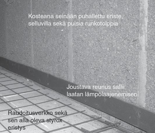 46 Materiaaleja ja niiden käyttöjä Yläkuvassa väliseinän runkona on sinkitty teräsprofi ili, johon koneellisesti ruuvataan kiinni esimerkiksi kipsilevy.