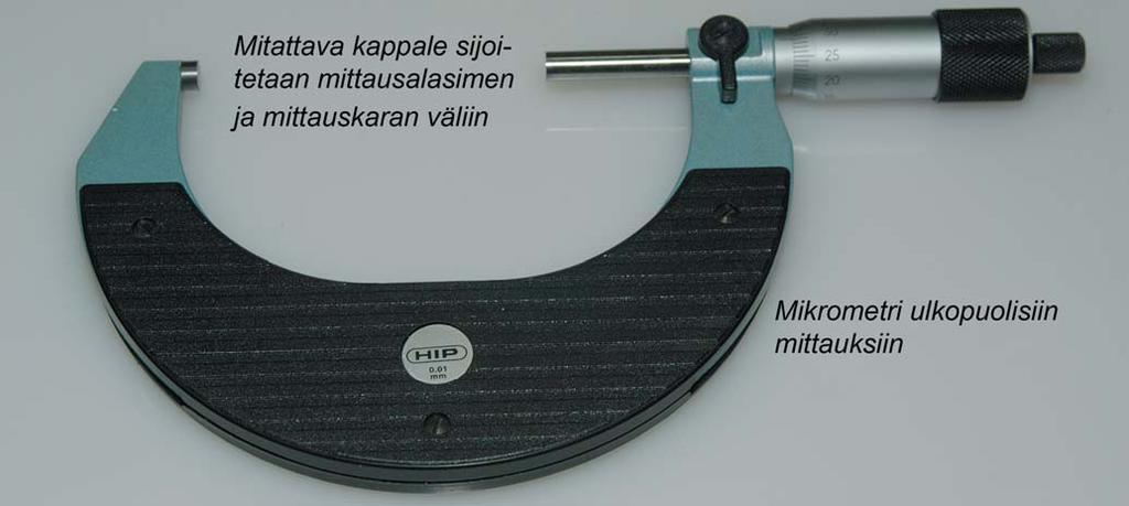 82 Metallityöt Mikrometrillä mittaaminen perustuu