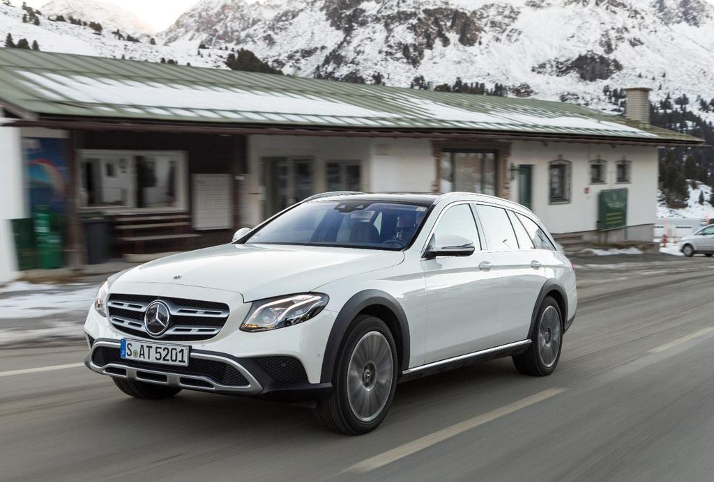 Mercedes-Benz E All-Terrain myynti alkaa Täysilmajousitus ja älykäs muunneltavuus vakiona SUV-tyylin ulkonäkö ja monikäyttöisyys, E-sarjan laatutaso ja viimeistely Täysilmajousitus vakiona ainoana