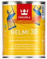 Aiemmin lakattujen tai maalattujen paneelipintojen lisäksi soveltuu uusien puupaneelikattojen pohja- ja pintamaaliksi. Himmeä.