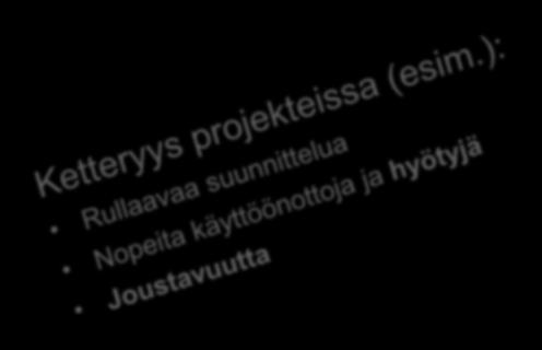 resursseilla toteutettavassa kehitystuotannossa Mahdollistaa suoran, joustavan ja nopean muutoksen toteutuksen