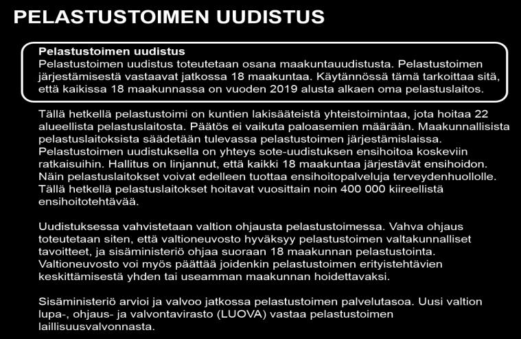 pelastustoimen ja terveystoimen yhteistyön sekä