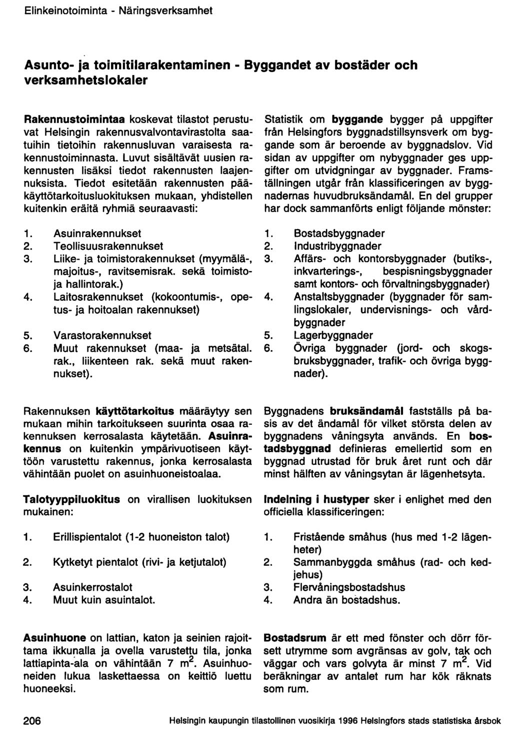 Elinkeinotoiminta - Näringsverksamhet Asunto- ja toimitilarakentaminen - Byggandet av bostäder och verksamhetslokaler Rakennustoimintaa koskevat tilastot perustuvat Helsingin