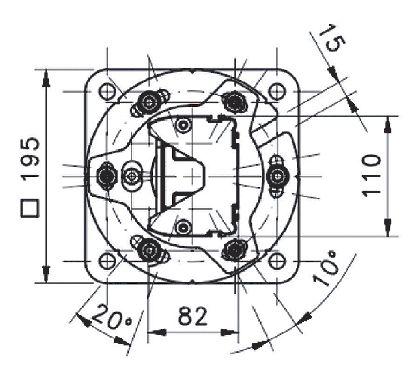 Kulmapeili h =1845 mm 1845 / 1676 / 1880 ST-DM STAND ALONE kiinnike, kulmasäädöllä (sis.