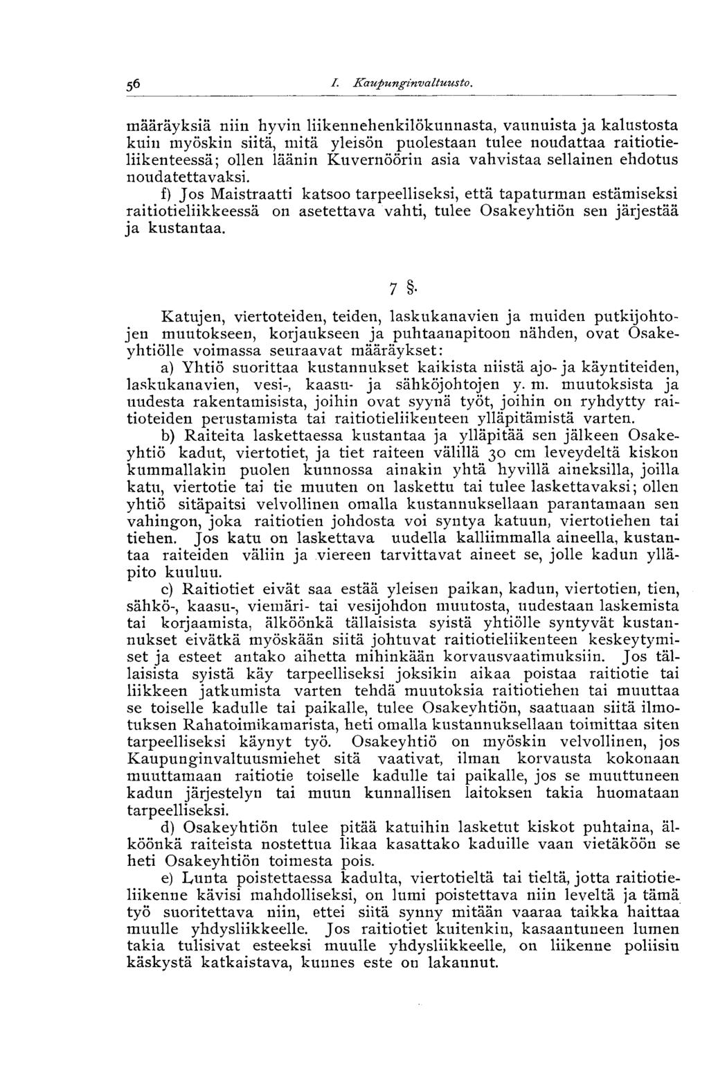 56 I. Kaupunginvaltuusto.