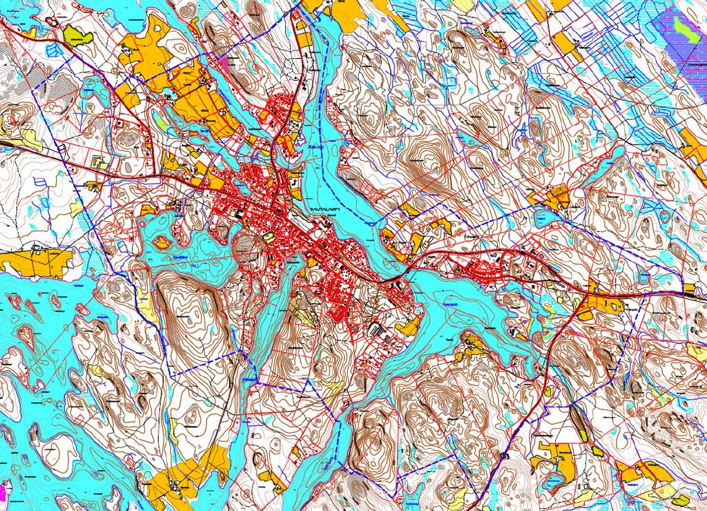 Kartta 2. Rautalammin kunnan keskusta lähiympäristöineen.