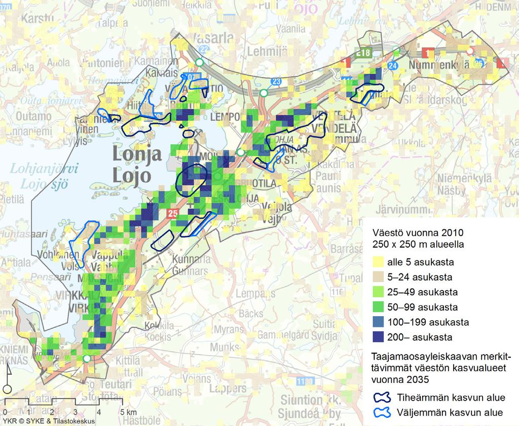 Lohjan taajamaosayleiskaavan liikennejärjestelmäsuunnitelman päivitys 25 Lohjan taajamaosayleiskaavan tie- ja katuverkko perustuu pitkälti vuoden 2007 Lohjan liikennejärjestelmäsuunnitelmaan.