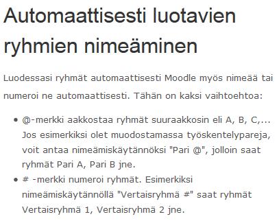 39 3.3 Ryhmien luominen automaattisesti Ryhmät voidaan myös luoda automaattisesti seuraavasti: 1. Valitse asetukset lohkosta käyttäjähallinta. 2. Valitse ryhmät.