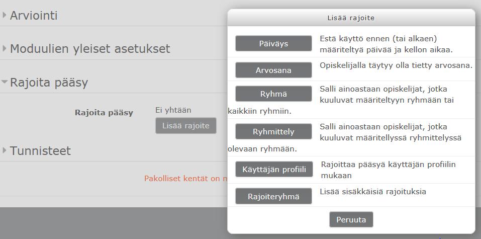 52 Ryhmittelyn avulla voidaan säädellä, näkyykö aineisto tai aktiviteetti vain tietylle ryhmälle.