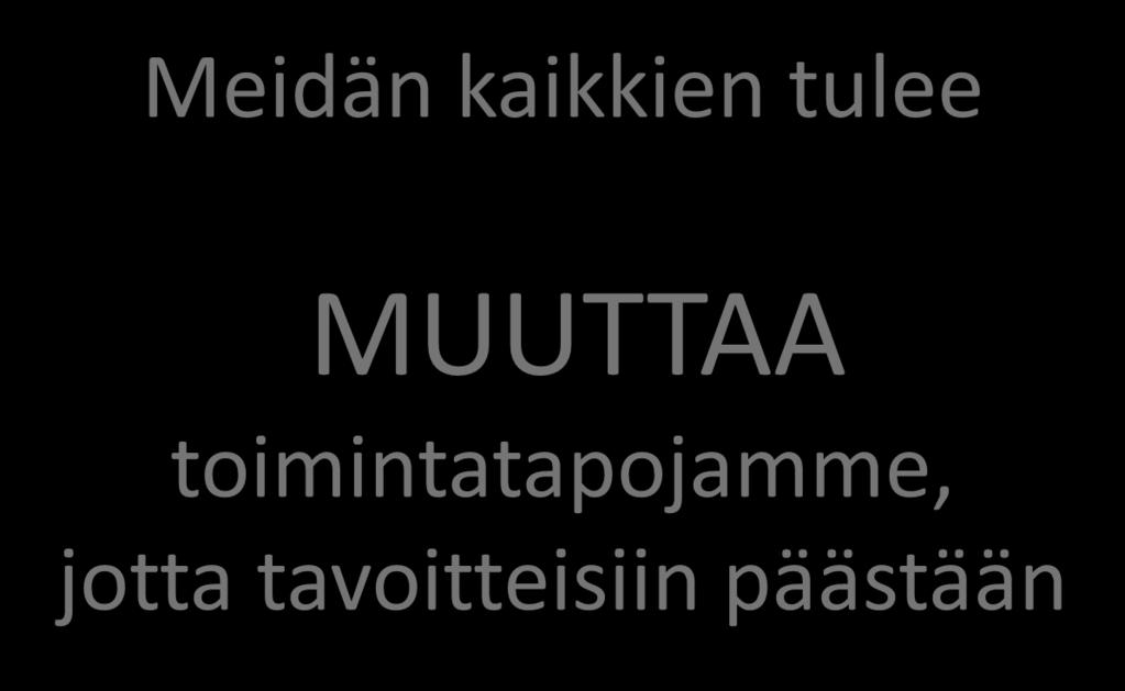 Meidän kaikkien tulee MUUTTAA