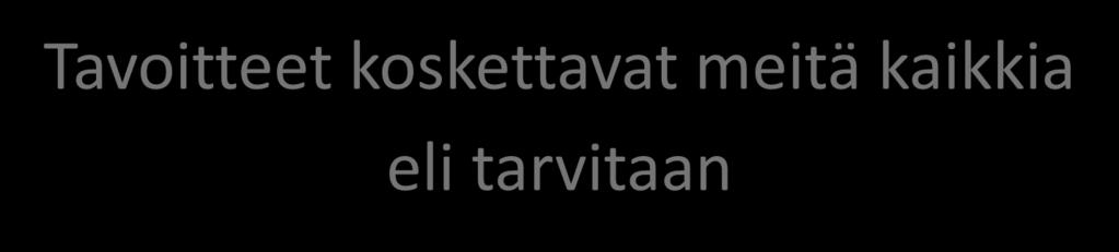 Tavoitteet koskettavat meitä kaikkia