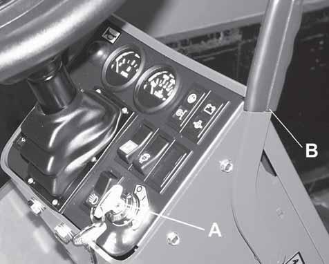 6 CONTROLS SAFETY AND OPERATORS MANUAL 6.1 STARTER KEY SWITCH The starter key (A) should be turned clockwise to the 'pre-heat' (No.