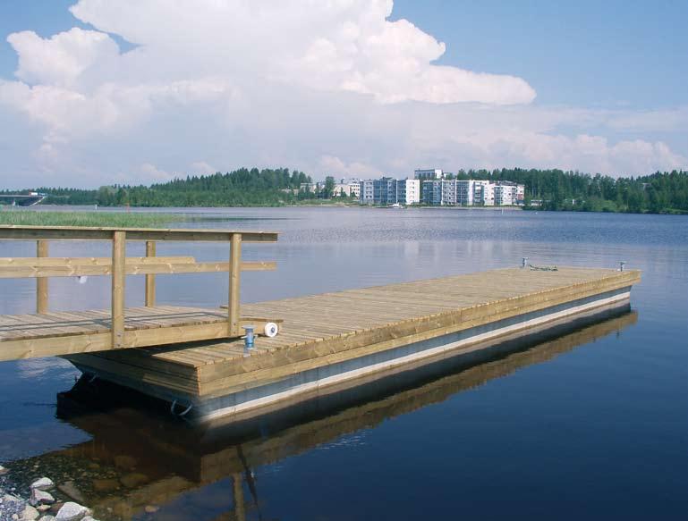 Huvilalaiturit SL Huvilaraskasponttonilaiturit SL-Huvilaraskasponttonilaiturit ovat erittäin kestäviä ja vakaita kelluvia laitureita.