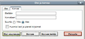 21 Ikoni Toiminto Kirjasin -valikko Kirjasin koon valinta -valikko Tyylin-valinta: Kappale, otsikko jne Kumoa-painikkeet Etsi Etsi ja korvaa: Avaa ikkunan Koko ruutu- avaa editori koko näytön