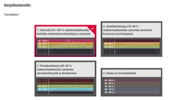 Sykekurssin asetukset Polargofit.