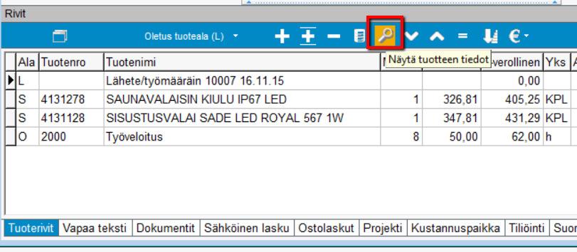 lähetteelle/laskulle -valinta on päällä.