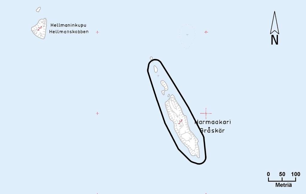 53 Kortti 22) Rauhoitettava alue: Harmaakari Pinta-ala: 3,48 ha Kylä Tila ja Rn:o Omistaja Lauttasaari 414 Drumsö 1:680 Helsingin kaupunki Kaavat ja suunnitelmat: - Yleiskaava2002: virkistysalue -