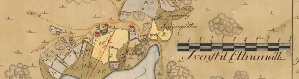 Lahnuksen kylästä on karttoja 1700 luvulta lähtien. Vuosina 1766 1767 laaditulla kartalla Lahnuksen kylä on Lahnuksenjärven (nyk. Luukinjärven soistunut pohjoisosa) pohjoispuolella.