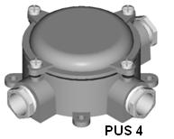 PUS SilumiiniJakorasiat IP67 Kevytmetallivaletut pinta-asennettavat PUS - silumiinijakorasiat Värinä polttomaalattu
