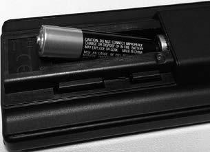 TV Control & Operation Inserting the Batteries into the Remote Remove the back cover to reveal the battery compartment. Insert two size AAA batteries.