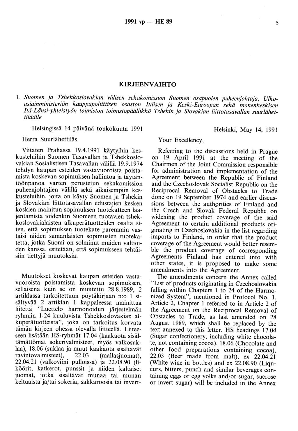 1991 vp - HE 89 5 KIRJEENVAIHTO 1.