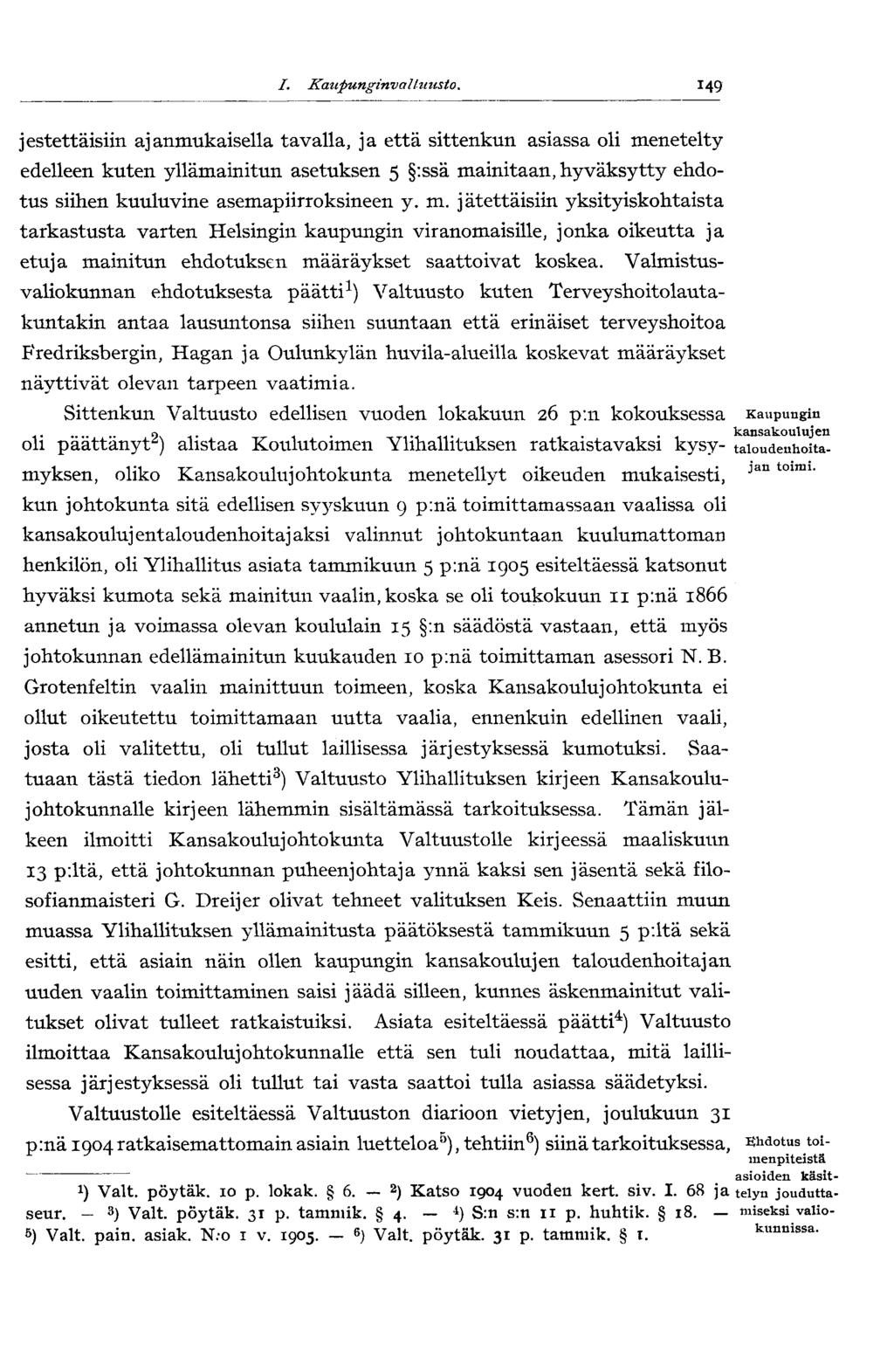 125 I. Kaupunginvaltuusto.