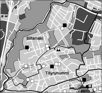 54 Suutarilan peruspiiri Copyright Helsingin kaupunki, Kaupunkimittausosasto 36 /23 Genimap Oy, Lupa L5475/3 Asukastiheys h/km2 Asuntojen keskikoko m2 Asuntokuntien keskikoko Korkeakoulututkinto 15 1