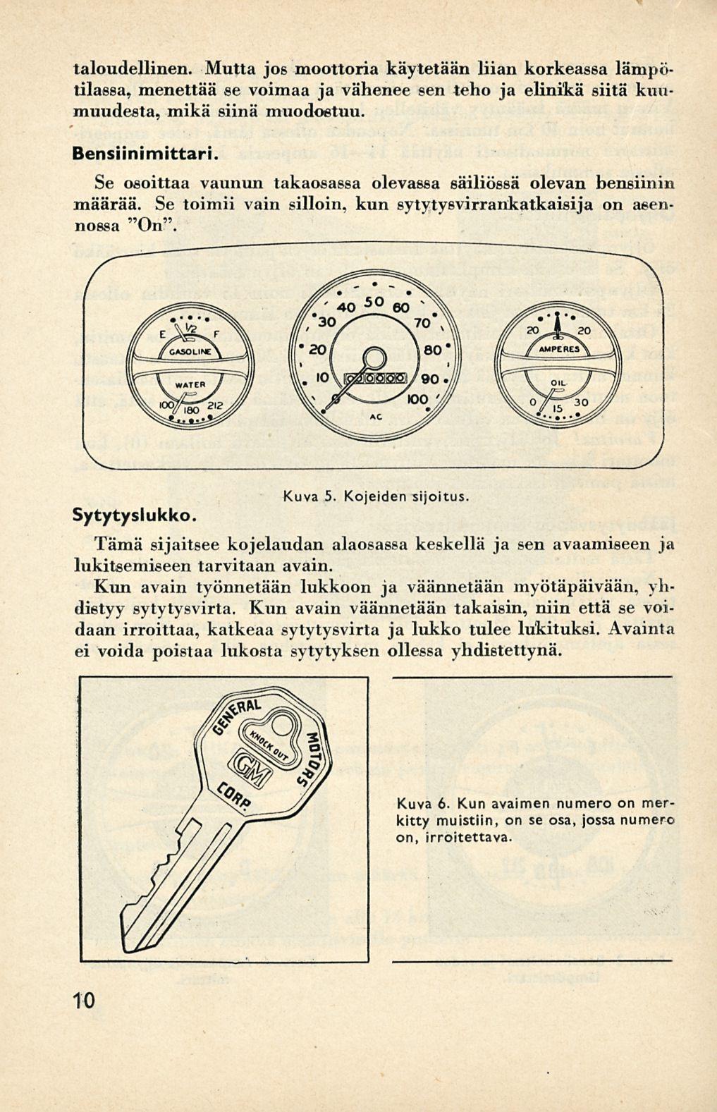 taloudellinen. Mutta jos moottoria käytetään liian korkeassa lämpötilassa, menettää se voimaa ja vähenee sen teho ja elinikä siitä kuumuudesta, mikä siinä muodostuu. Bensiinimittari.