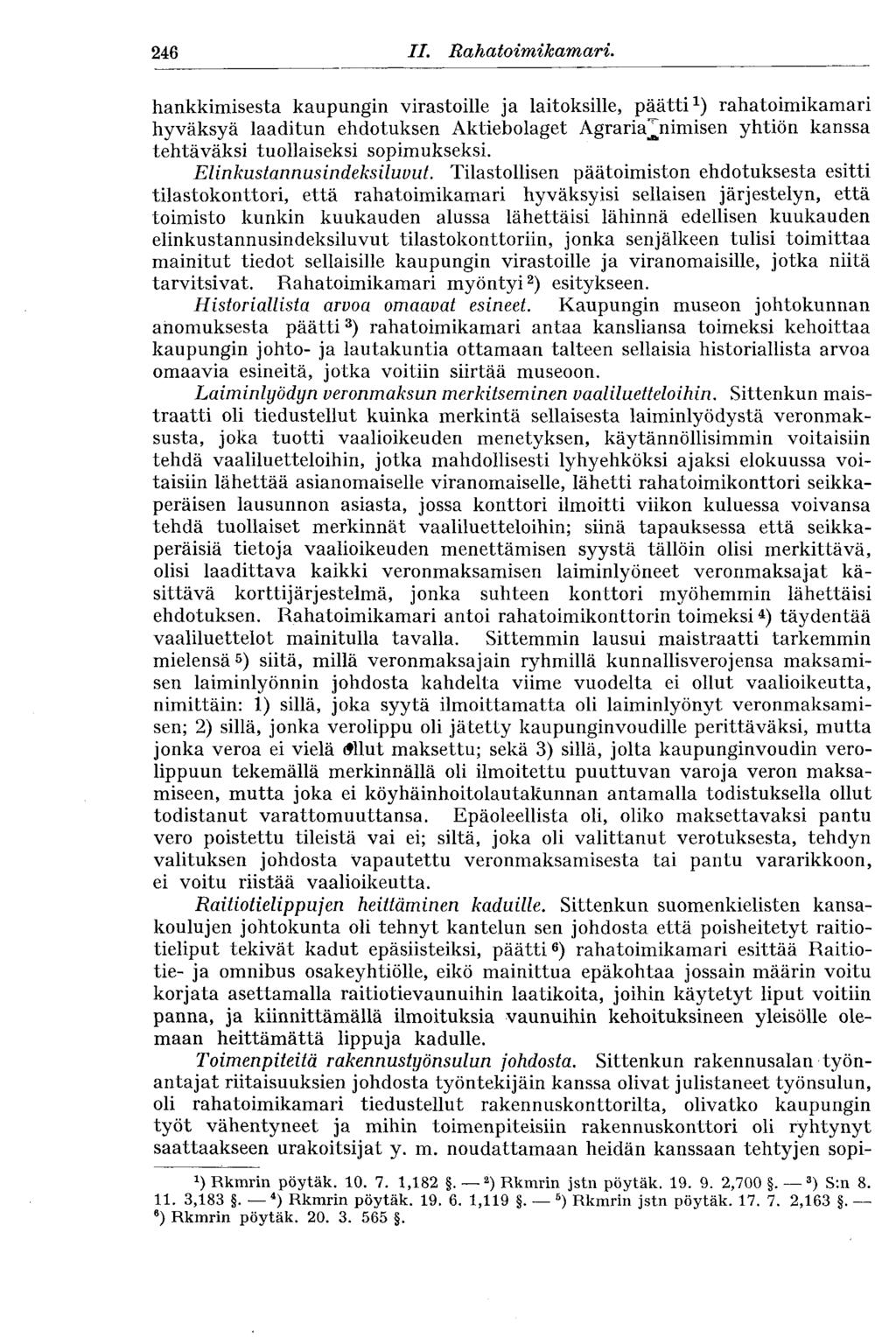246 II. Rahatoimikamari.