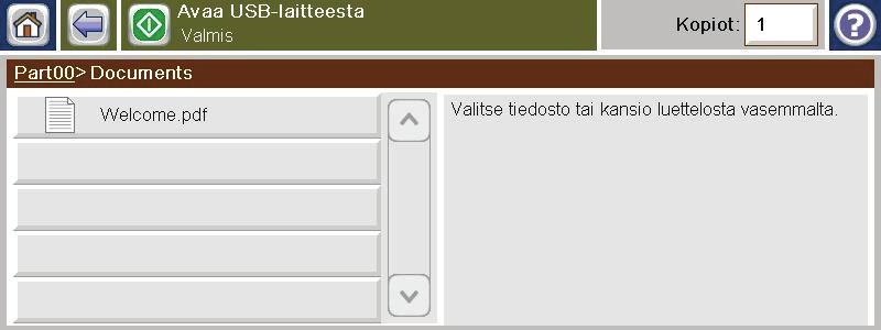 USB-pikatulostus Tässä laitteessa on USB-tulostustoiminto, joten voit tulostaa tiedostoja nopeasti lähettämättä niitä tietokoneesta.