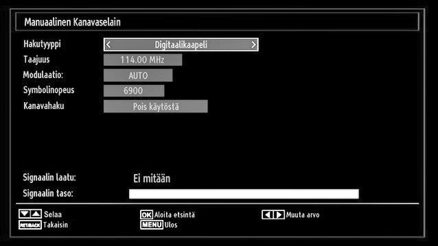 Automaattiset kanavankartoitus (Uudelleenviritys) -valinnat tulevat näyttöön. Voit valita valinnat käyttämällä / ja OK-painikkeita.