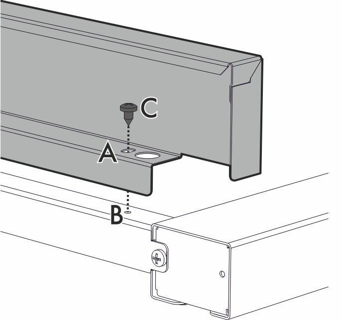 Koroke tulee aina asemoida ja kiinnittää oikein laitteeseen. 1. Aseta koroke tasolle ja kohdista aukot A aukkojen B kanssa.