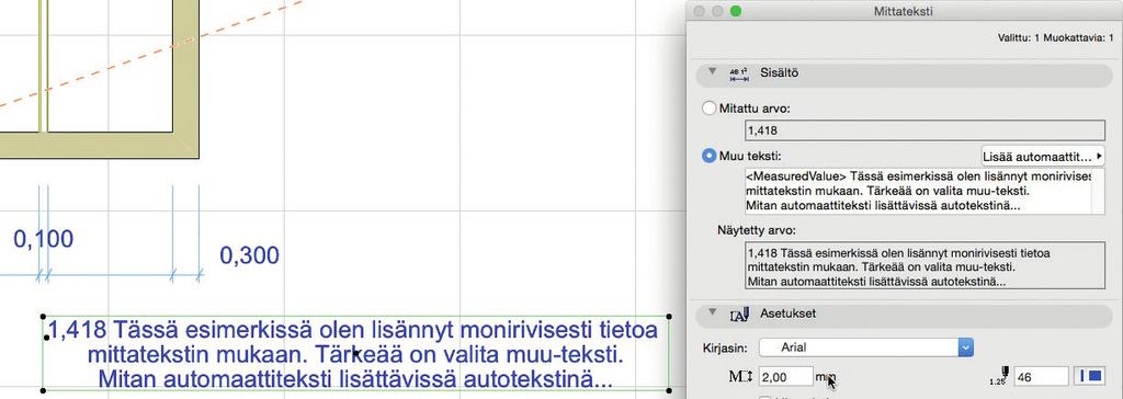 UO. 9 3.1.4 Automaattinen kerroskorkeusviivojen mitoitus Pilvenpiirtäjän kerroksien mitoittaminen onnistuu kerralla.