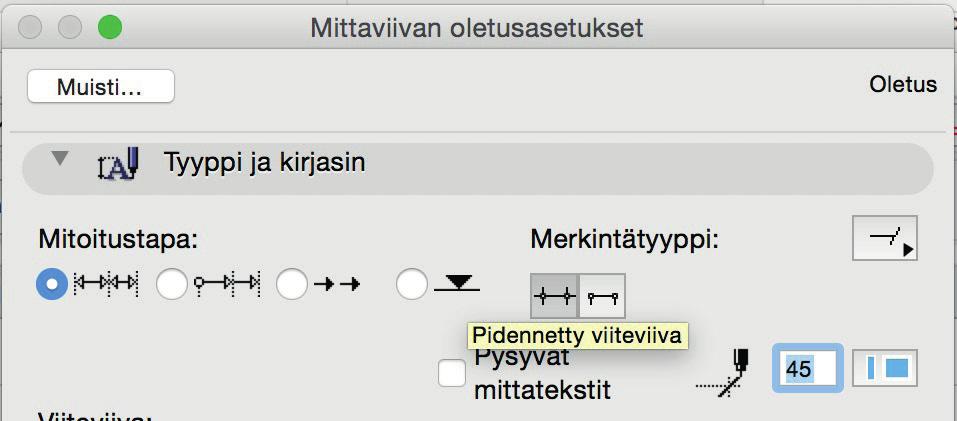 5 Moniriviset mittatekstit Mikäli aiemmissa versioissa oli tarve lisätä tekstiä mitoituksiin, se tehtiin erilliseen, mitasta riippumattomaan tekstikenttään.