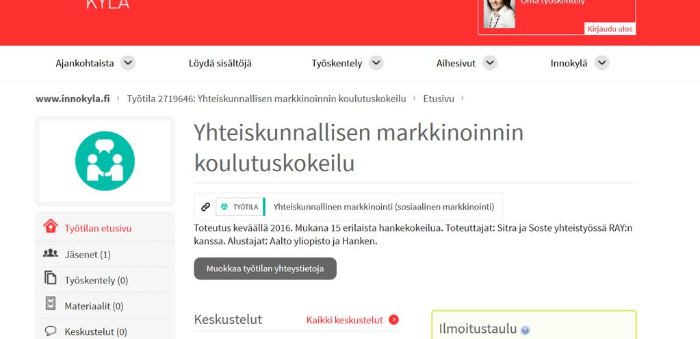 Koulutuskokeilulla oma työtila yhteiskunnallisen markkinoinnin työtilan alla