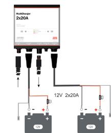 Tuotteet- Akkulaturit MultiCharger 2x20A DEFA MultiCharger 2x20A on tehokas ja kompakti akkulaturi, joka on helppo asentaa kaiken tyyppisiin ajoneuvoihin.