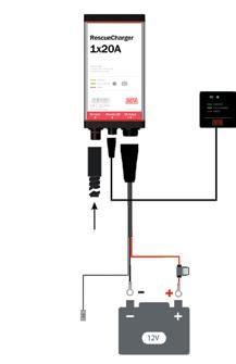 Tuotteet - Rescue-akkulaturit RescueCharger-tarvikkeet DEFA RescueCharger-tarvikkeet sisältävät latausjohtoja ja varaustilanäyttöjä eri pituisilla