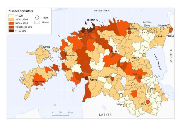 2013.a. veetsid Soome turistid ühes majutusettevõttes keskmiselt 1,9 ööd (perioodil 2004-2013 on viibimise kestus püsinud suhteliselt stabiilselt 1,9 ja 2 öö vahel).