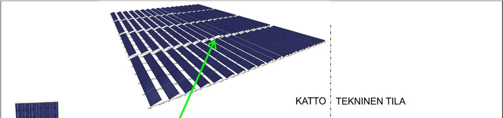 Suunnittelijan opas 4.4 Katolle asennetut aurinkosähkövoimalaitokset Asuin- ja liikerakennuksissa, samoin kuin teollisuusrakennuksissa on mahdollista asentaa katoille laajojakin PV-järjestelmiä.