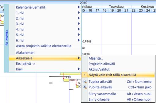 Aikavälin mukainen rajaus: Rajausehtojen tarkastelu ja yksittäisten