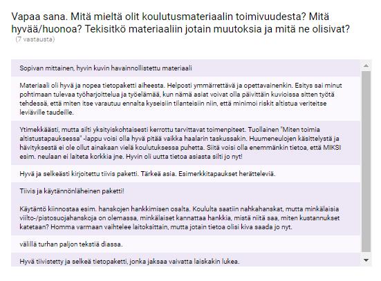 25 Kaavio 4. Palautekyselyn avoimen palautekentän vastaukset 8.3 Ammatillinen kasvu Opinnäytetyön tekeminen kehitti valmiuksiani pitkäkestoisen projektinomaisen työn suunnitteluun ja toteutukseen.