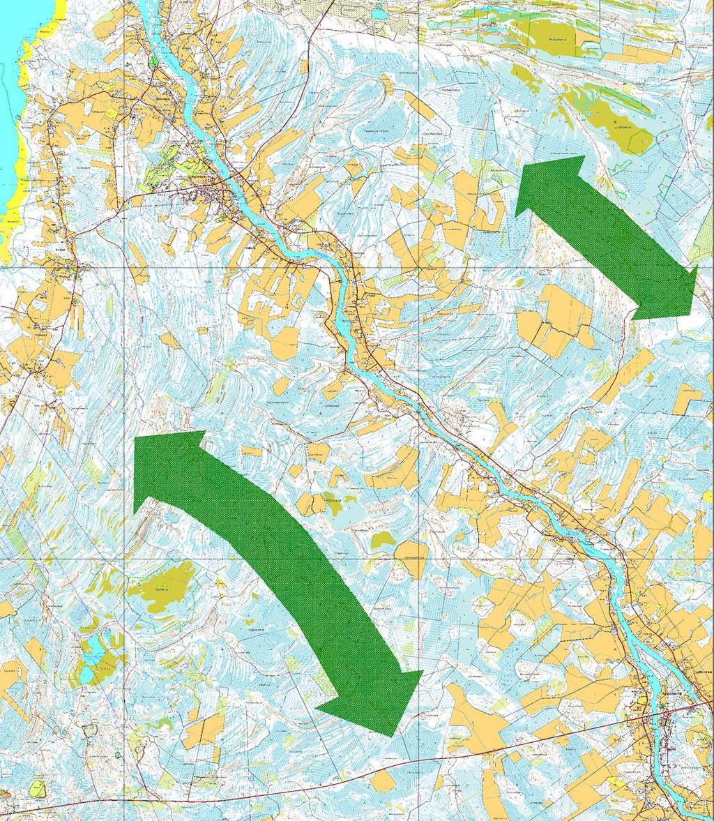 Kuva 8-4 Kartta oletetuista tärkeimmistä