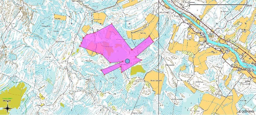 Kuva 6-8. Pahanevan havaintopiste. Vaaleanpunainen väri kuvaa aluetta, jolta kaikki lentävät linnut olivat havaittavissa esteettä tai lähes esteettä.