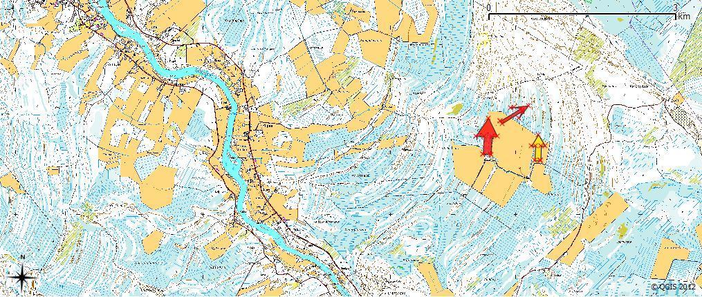 Kuva 6-47. Vartinhaka 1. havaintopisteestä havaittujen maa- ja merikotkien muuttolentojen suuntautuminen keväällä. 6.3.2.