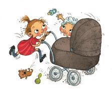 PICTURE BOOK TIINA NOPOLA & MERVI LINDMAN Siri and the Wild Toddler In the 11th Siri title Siri and Little Otto take a pram and play baby and mother!