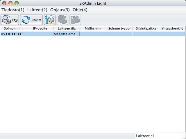 BRAdmin Light ohjelmisto sennetn utomttisesti tulostinohjimen sennuksen yhteydessä. Jos tulostinohjin on jo sennettu, BRAdmin Light -puohjelm ei trvitse sent uudelleen.