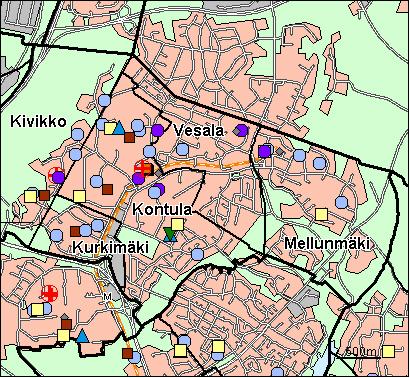 73 Mellunkylän peruspiiri Copyright Helsingin kaupunki, Kaupunkimittausosasto 41 /23 Genimap Oy, Lupa L6285/5 Asukastiheys h/km2 Asuntojen keskikoko m2 Asuntokuntien keskikoko Korkeakoulututkinto 15