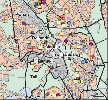 24 Pitäjänmäen peruspiiri Copyright Helsingin kaupunki, Kaupunkimittausosasto 41 /23 Genimap Oy, Lupa L6285/5 Asukastiheys h/km2 Asuntojen keskikoko m2 Asuntokuntien keskikoko Korkeakoulututkinto 15