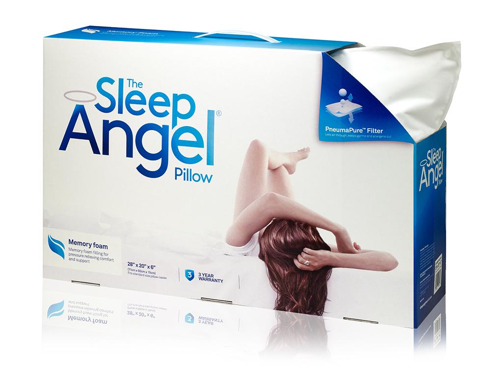 SleepAngel Hyvinvointityyny (Memory foam täyte) Patentoitu ja palki.u SleepAngel tyyny on mukava, viileän tuntuinen ja tukee hyvin kaularankaa.